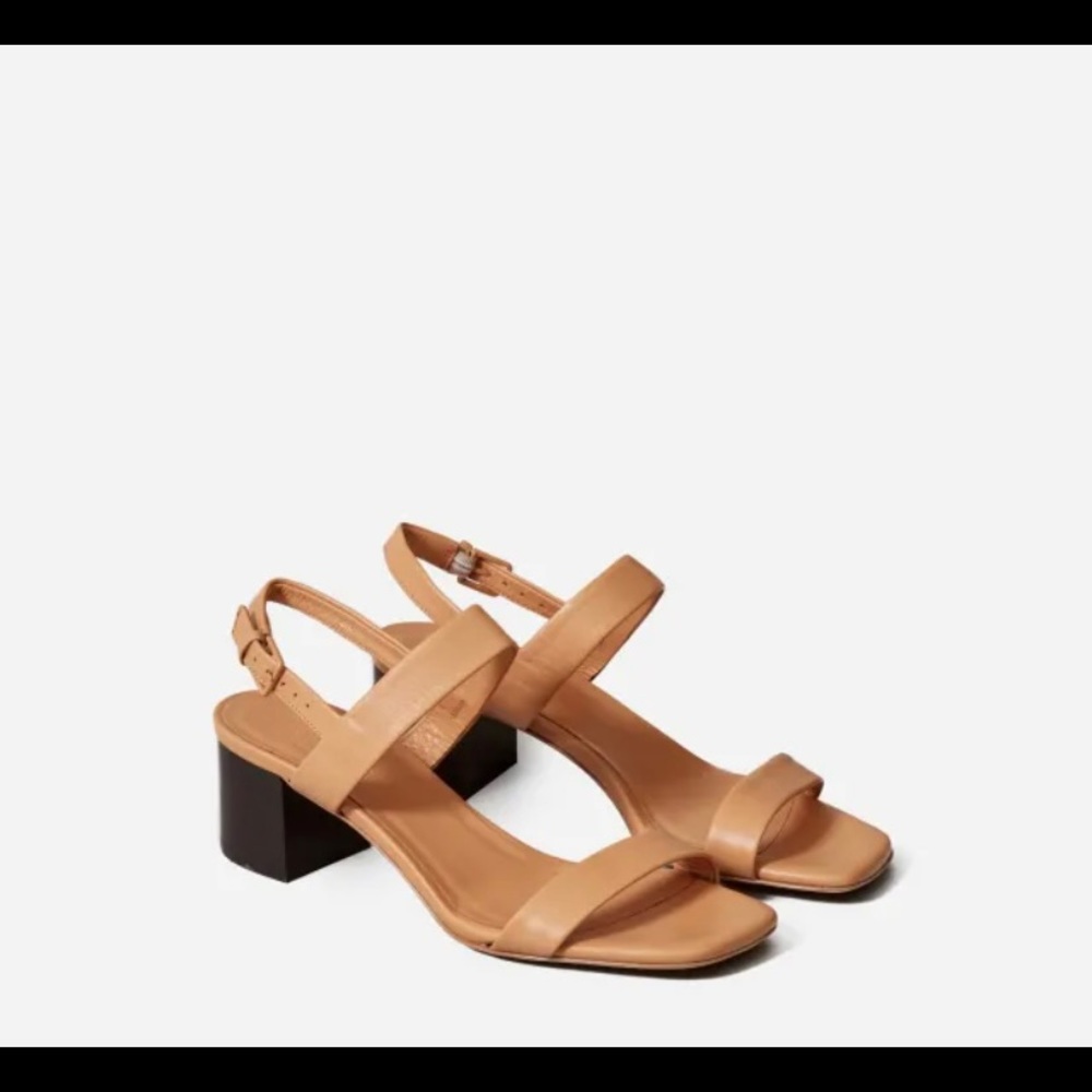 ✨EVERLANE Double Strap Block Heel Sandal - 100% Leather